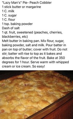 an image of a recipe for peach cobbler