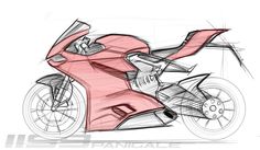 a drawing of a pink motorcycle on a white background with the words,'how to draw