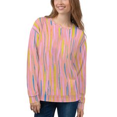 Painted Pencil Sweatshirt – Katie Kortman Pencil Design, Face Brush, 8 M, Fleece Fabric, Unisex Sweatshirt, Size Guide, Shirts Tops, Tunic Tops, Long Sleeve Blouse