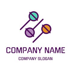 a logo with two lollipops and the words company name