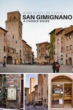 an image of the outside of a building in san gimignano, italy