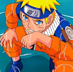 the character naruto is wearing an orange shirt