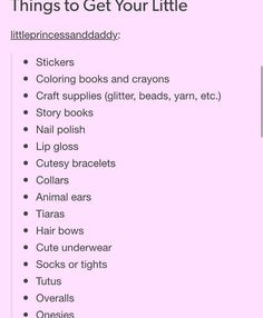 a list of things to get your little princess