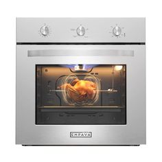 an oven with a turkey in the door