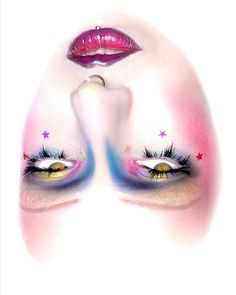 shooting stars ⭐️ . . . . #dazedbeauty #inbeautmag #messymakeupcommunity #beautypapers #tushmagazine #sharpedgesmag Drawing Makeup Looks, Stars Makeup Look, Stars Makeup, Makeup Paint, Drag Makeup, Swag Makeup, Queen Makeup, Star Makeup, Alternative Makeup