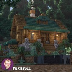 a small wooden house in the middle of a forest