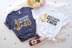 Cruisin My Way Into 40, Custom Cruise Birthday Crew Shirt, Personalized Birthday Shirt, Birthday Group Shirt, Custom 50th Birthday Shirts, Gift * High quality and super soft, comfortable shirt. Made with top-of-the-line vinyl and pressed with a professional grade heat press. * Please check all color and size charts before place the order. Since all shirts are custom made based on your selection, I don't accept return or exchange unless there is an issue with your order. *We're working with diffe Birthday Group Shirts, 40th Birthday Shirts, 50th Birthday Shirts, Personalized Birthday Shirts, Cruise Shirt, Birthday Party Shirt, Group Shirts, Old Shirts, Custom Birthday