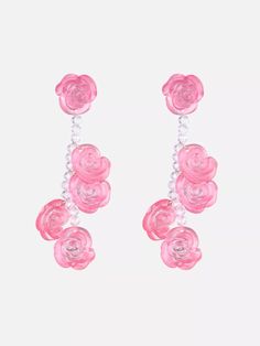 Rose Decor Drop Earrings US$5.00 Latest Dresses, Friendship Jewelry, Rose Decor, Chunky Rings, Colorful Jewelry