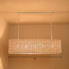 Minimalist Rectangular Rattan Restaurant Hanging Lamp With 3 Heads - Wood Island Chandelier Light Rattan Restaurant, Light Flooring Living Room, Island Ceiling Light, Island Light Fixtures, Wood Island, Island Pendant Lights, Bamboo Shades