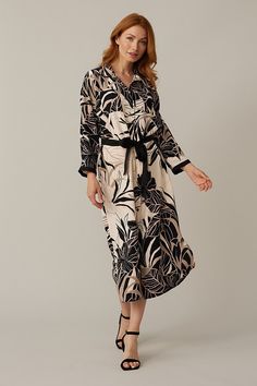 Joseph Ribkoff Tropical Print Dress If you're into tropical, easygoing dresses then you'll love this. Featuring neutral-toned palm motifs and three-quarter length dolman sleeves and a waist sash, this is a stunning choice for the office. 100% Polyester Our model is 5'9"/175 cm and wears a size 6. Approximate length (size 12): 55" - 140 cm Mesh Sweater, Tropical Print Dress, Waist Sash, Joseph Ribkoff, Dress 16, Pocket Dress, Navy Color, Tropical Print, Dolman Sleeve