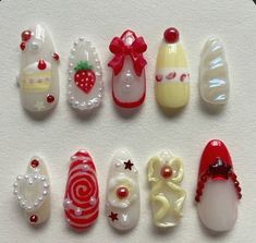 Strawberry Cream Cake, Winter Nail Art Designs, Strawberry Nails, Pretty Gel Nails, Nails Only, Winter Nail Art, Winter Nail