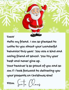 a christmas card with santa clause on it