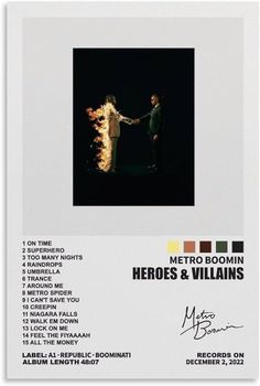 the poster for metro boomin's heros and villaines, featuring two men shaking