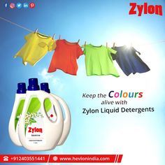 an advertisement for zylon laundry detergents on clothes line with sun in background