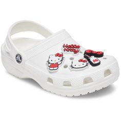 Pop some personality into your shoes with these Hello Kitty 5 Pack Jibbitz™ charms. They’re the perfect addition to your favorite pairs of clogs, slides, and more.Not a toy. Not intended for children under 3 years of age. Crocs With Jibbitz, White Crocs, Crocs Fashion, Kids Clogs, Hello Kitty Shoes, Diy Sandals, Crocs Jibbitz, Pretty Shoes Sneakers, Hello Kitty Accessories