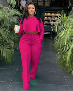 Couleur: Noir, Vert, Violet, Bleu ciel, Rose rouge, Bordeaux; Taille: S, M, F, L, Le XL, XL, XXL, XXXL Elegant Work Wear, Celana Fashion, Chique Outfit, Wide Leg Pant Suit, Top And Pants Set, Looks Street Style, Tracksuit Set, Top Pants Set, Loose Fitting Tops