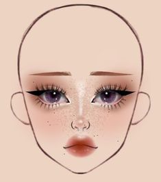 Makeup Look Template, Face For Makeup Drawing