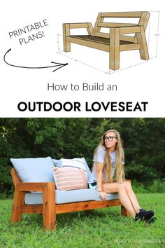 an outdoor love seat with the text how to build an outdoor love seat on it