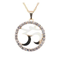 Symbolic Round Cubic Zirconia Jewelry, Spiritual Round Diamond Jewelry, Symbolic Round Diamond Jewelry, Spiritual White Gold Necklace, Spiritual Diamond Round Pendant Jewelry, Spiritual Cubic Zirconia Necklaces With Diamond Accents, White Diamond Spiritual Jewelry, Spiritual White Diamond Jewelry, White Diamond Spiritual Necklace