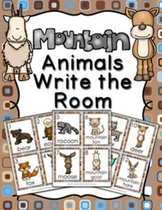 an animal write the room game with animals and letters on it's cover,