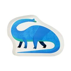 a blue dinosaur sticker on a white background