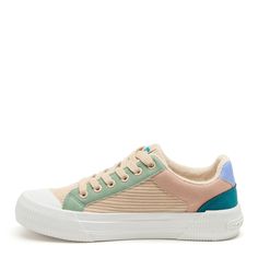 A pastel party for your feet! ✨ Get ready to unleash your inner artist with the Cheery Periwinkle Color Block Sneaker. Pastel paradise: Periwinkle, peach, and mint color block design for a playful, eye-catching look. Comfy kicks: Plush foam insole for all-day cushioning and support. Chunky chic: 1.3-inch platform sole for a little extra lift and a trendy vibe. Easy breezy: Soft cotton lining and breathable materials for all-day comfort. Versatile vibes: Pair these sneakers with jeans, skirts, or dresses for a look that's effortlessly cool. Style: Rocket Dog women's sneaker Upper Material: Periwinkle Multi color block corduroy upper Laces: Peach colored laces Lining: Soft cotton Sole: White platform sole Trainer Type: Low top platform sneaker Toe Shape: Round Platform Height: 1.3 inches Mid Sneakers With Jeans, Knee High Boots Winter, Pastel Party, Periwinkle Color, White Platform, Rocket Dog, Mint Color, Platform Sneaker, New Sneakers