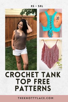 the crochet tank top free pattern is shown