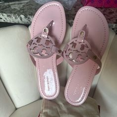 Never Worn Outside The House, Only Tried Them On And Walked Around In Doors Color-Pink Size 8 Retails For $198 So Price Is Firm. Tory Burch Sandals Sparkly, Pink Tory Burch Sandals, Tori Burch Sandals, Dior Store, Pretty Sneakers, Baby Clothes Patterns Sewing, Pretty Shoes Sneakers, Cute Shoes Heels, Tory Burch Sandals