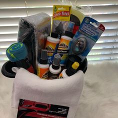 Dad/Brother/Son Basket for the man who loves keeping their car clean.  Basket includes: Car Wash Basket with Armorall products:   -Armorall Car Wash   -Armorall Spray Wax   -Armorall Multi Purpose Auto Cleaner   -Armorall Tire Shine   -Armorll Glass Cleaner   -Armorall Protectant   -Armorall Tire Foam -Car Wash Sponge  -Soft Microfiber Cloth -Microfiber Cleaning Towels -Car Sunshade -Car Air Freshener Tree -Car Air Fresher for your vent All the above items will be neatly place in Bucket and shri Gift Basket For Dad Christmas, New Car Gift Basket, Things To Get Your Dad For Christmas, Car Gifts For Boyfriend, Gift Basket For Dad, Car Gift Basket, Christmas Gifts For Boyfriend Ideas, Bae Gift, Wash Basket