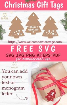 christmas gift tags with free svg