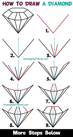 how to draw an origami diamond step by step instructions for kids and adults