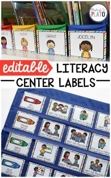 the editable library center labels for children's books