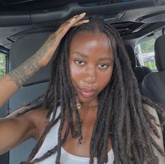 Permanent Locs Black Women, Locs Astetic, Long Natural Locs Black Women, Flip Hair Styles, Black Women Locs, Black Women With Locs, Natural Hair Weaves