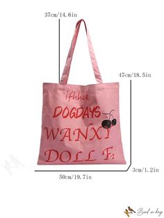 BirdinBag - Customized and Sleek Ladies Shoulder Bag Oversized Pattern, Details Pictures, Word Wrap, White Space, Bag Bag, Square Bag, Pink Bag, Polyester Material, Bag Lady