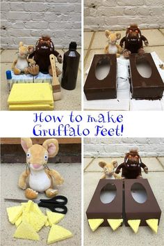 how to make gruffato feet for mice and mice using chocolate, cheese, and other ingredients