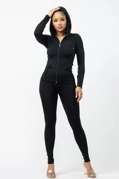 Stay stylish and comfy with our Seamless Zip Up Hoodie and Leggings Set. This set features a seamless design, drawstring jacket, and side pockets for convenience. Perfect for lounging or working out. Zip it up and conquer the day! Model: 5' 7, Bust 35, Waist 27, Hips 37.6 Fabric: 94% POLY. 6% SPAN. Hood Design, Drawstring Jacket, Crop Top And Leggings, Color Magenta, Tie Crop Top, Cute Boutiques, Leggings Set, Jogger Set, Scarf Set