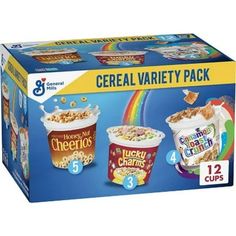 cereal variety pack with three cups