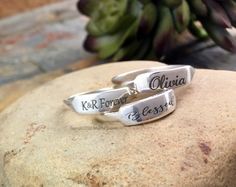 image 0 Name Dark, Silver Ring Band, Signature Necklace, Sterling Silver Rings Bands, Memorial Necklace, Cross Earrings, Silver Band Ring, Stackable Ring, One Ring