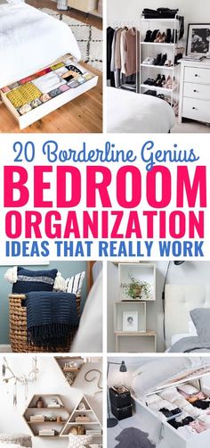 bedroom organization ideas that really work with the bed and other things in this room are great