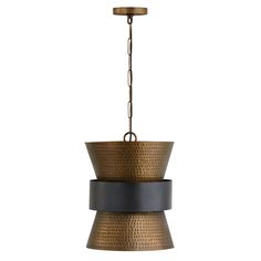 Capital Lighting - 330416PZ - One Light Pendant - Independent - Patinaed Brass and Dark Zinc Hourglass Pendant, Capital Lighting Fixture, Foyer Entryway, Capital Lighting, Incandescent Lamp, Bell Pendant, Brass Lighting, Metal Pendant, Light Pendant