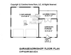 the garage floor plan is shown for this home