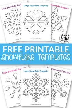 free printable snowflake templates for kids to color and use on crafts