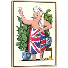 Winston Churchill In Union Jack Bath Towel by WyattDesign arrives ready to hang, with hanging accessories included and no additional framing required. Every canvas print is hand-crafted in the USA, made on-demand at iCanvas, and expertly stretched around 100% North American Pine wood stretcher bars. Cheeky Expression, Fun Toilet, Bathroom Illustration, Toilet Humour, Toilet Poster, Bathroom Canvas, Funny Bathroom Art, Fun Wall Art, Toilet Room