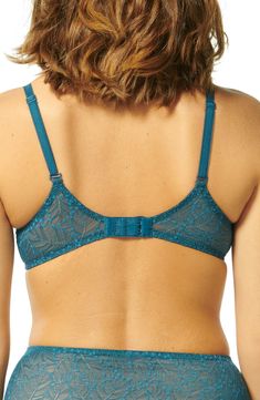 Made from dreamy stretch lace that moves with you, this unpadded bra offers natural shaping and support. Convertible straps Mesh lining 71% polyamide, 19% elastane, 10% polyester Hand wash, dry flat Imported Women's Clothing Lace Push-up Nursing Bra With Adjustable Straps, Lace Push-up Bra With Delicate Straps, Fitted Underwire Nursing Bra With Delicate Straps, Stretch Lace Bra With Adjustable Straps, Simone Perele, Underwire Bra, Stretch Lace, Crochet Bikini, Convertible