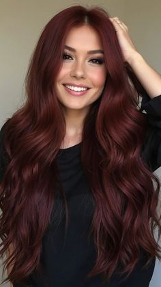 Sweet and Sassy: 15 Cherry Cola Hair Color Looks You Need to Try - Fads Hair Color For Pale Red Skin Tone, Cherry Chestnut Hair, Hair Color For Dark Brunettes, Cherry Chocolate Hair Balayage, Cherry Hair With Money Piece, Chocolate Cherry Brown Hair Highlights, Cherry Cola Brunette, Coca Cola Red Hair, Dark Cherry Curly Hair