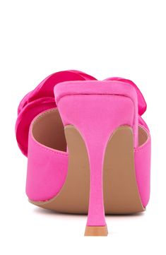 A jaunty flower brings dimension to the eye-catching vamp of this square toe sandal set atop a slim stiletto heel. 4" heel Textile upper and lining/rubber sole Imported Pink Sandals With Padded Heel And Square Toe, Pink Square Toe Sandals With Padded Heel, Pink Sandals With Sculpted Heel And Square Toe, Spring Party Mules With Square Toe, Pink Sandals With Wrapped Heel And Square Toe, Pink Sandals With Square Toe And Wrapped Heel, Gardenia Flower, Flower Sandals, Square Toe Sandals