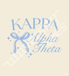 the words kappa and apha in blue on a white background with stars