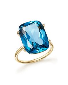 Bloomingdale's London Blue Topaz Statement Ring in 14K Yellow Gold - 100% Exclusive  | Bloomingdale's Yellow Gold Cocktail Ring, Statement Rings Diamond, Pretty Ring, Topaz Jewelry, London Blue Topaz Ring, Blue Stones, Sapphire Engagement Ring Blue, Exclusive Jewelry, Blue Topaz Ring