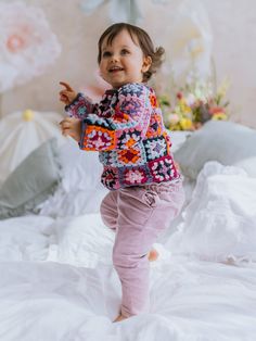 This beautiful and unique crochet blouse is handmade with 100% cotton yarn. SIZE: * 2-3 years * 3-4 years *colors may vary depending on screen settings. **measurements may differ by +/- 1 cm due to handiwork Colorful Playful Long Sleeve Tops, Handmade Multicolor Crochet Cotton Top, Cute Multicolor Cotton Sweater, Playful Multicolor Cotton Sweater, Hand Knitted Long Sleeve Pink Tops, Pink Hand Knitted Long Sleeve Tops, Handmade Multicolor Cotton Sweater, Pink Cotton Sweater For Playtime, Pink Cotton Sweater