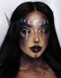 Warrior Makeup, Demon Makeup, Dark Makeup Looks, Creepy Makeup, Horror Make-up, Creepy Halloween Makeup, Halloween Makeup Ideas, Witch Makeup, Amazing Halloween Makeup